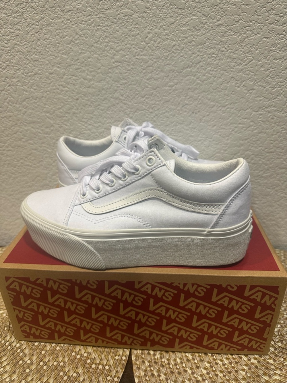 Vans White Platform Old Skool Sneakers